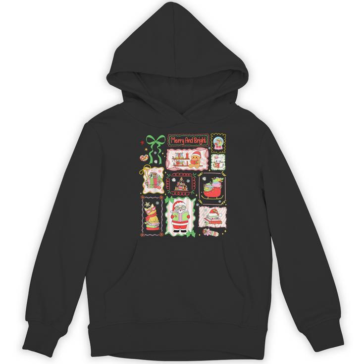 Merry And Bright Christmas Gingerbread Santa Book Teacher Women's Hoodie, novelty gifts, funny gifts Merry And Bright Christmas Gingerbread Santa Book Teacher Women's Hoodie, novelty gifts, funny gifts