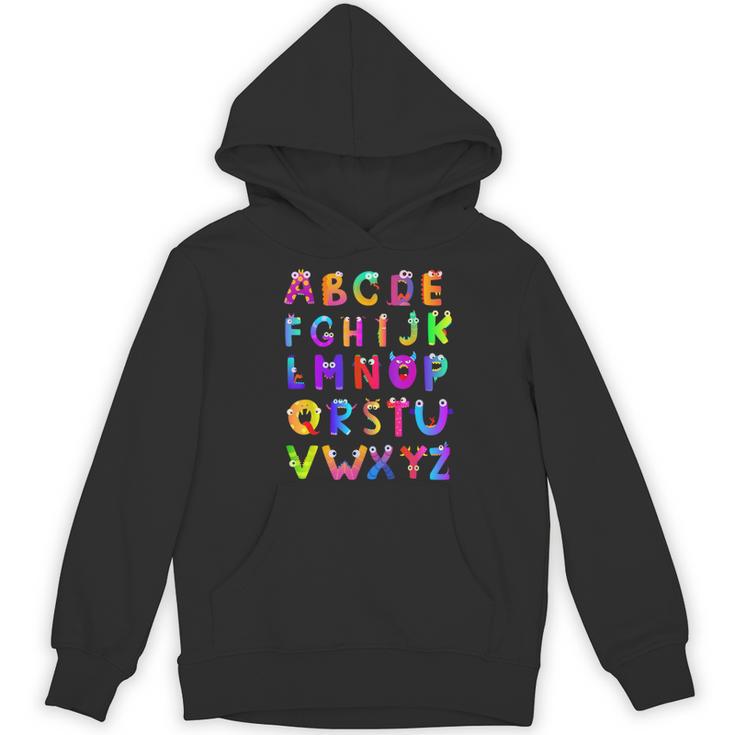 Monster ABC Cute Alphabet Halloween Teacher Costume Kids Women's Hoodie, novelty gifts, funny gifts