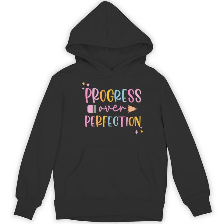 Motivational Progress Over Perfection Back To School Teacher Women's Hoodie, novelty gifts, funny gifts Motivational Progress Over Perfection Back To School Teacher Women's Hoodie, novelty gifts, funny gifts