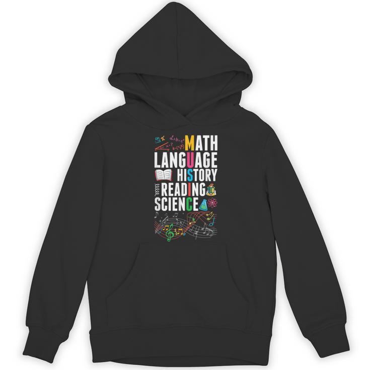 Music Teacher Music Math Language History Reading Science Women's Hoodie, novelty gifts, funny gifts