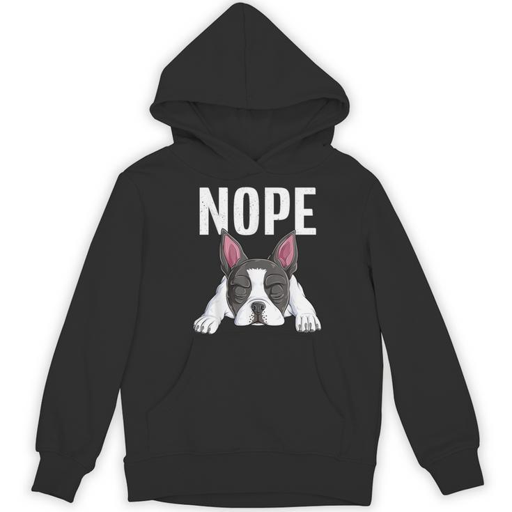 Nope Boston Terrier Puppy Dog Bostie Lover Men Women Girls Kids Women's Hoodie, novelty gifts, funny gifts