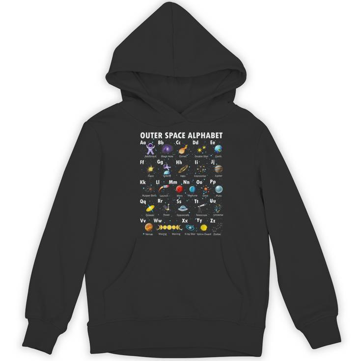 Outer Space Alphabet Kindergarten Teachers 1st Day Of School Women's Hoodie, novelty gifts, funny gifts Outer Space Alphabet Kindergarten Teachers 1st Day Of School Women's Hoodie, novelty gifts, funny gifts