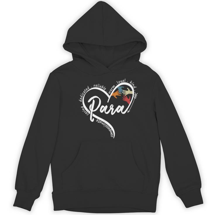 Para Heart Paraprofessional Teacher Paraeducator Women's Hoodie, novelty gifts, funny gifts