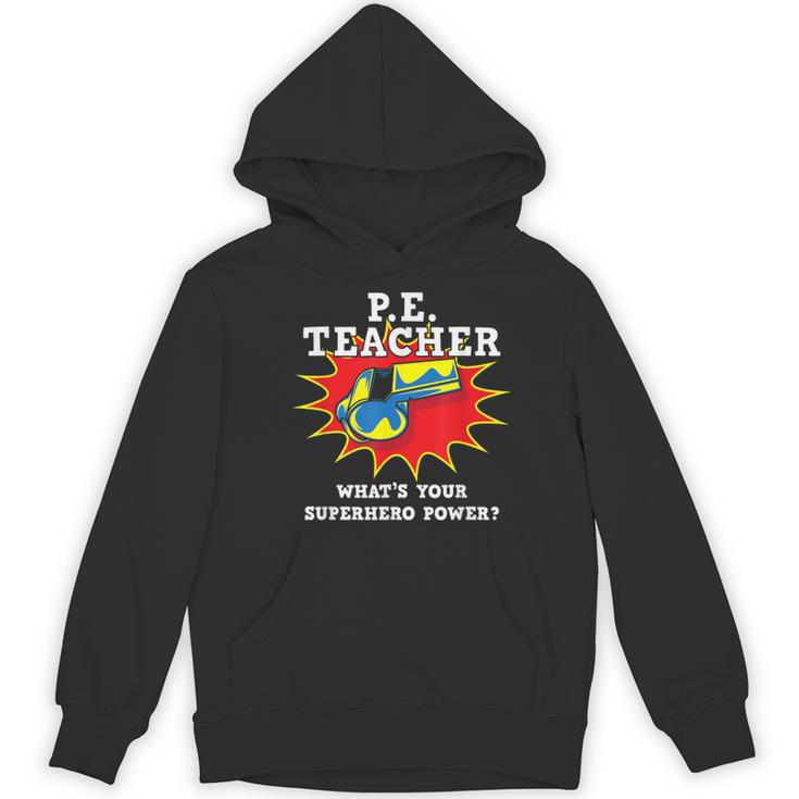 PE Physical Education Teacher Superhero Power School Women's Hoodie, novelty gifts, funny gifts
