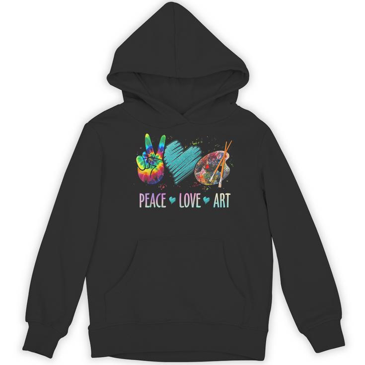Peace Love Art Painting Palette Art Teacher Women's Hoodie, novelty gifts, funny gifts
