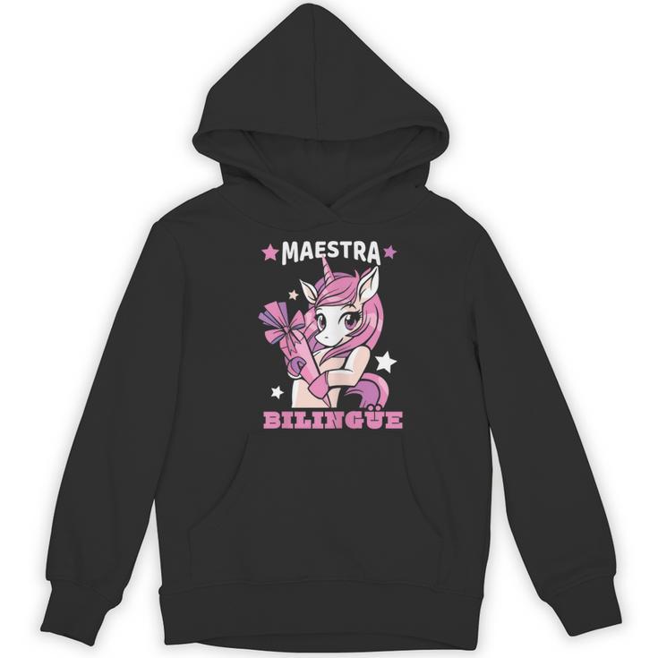 Pink Unicorn Spanish Teacher Regalos Para Bilingue Teacher Women's Hoodie, novelty gifts, funny gifts