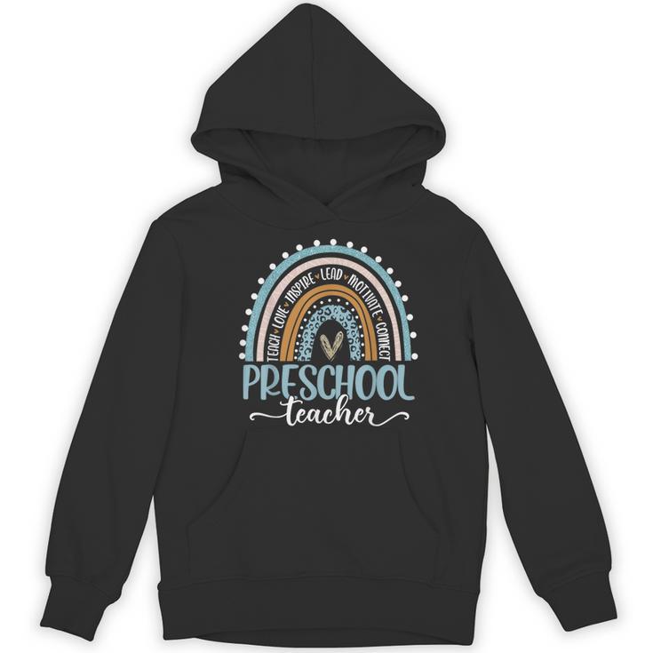 Preschool Teacher Leopard Boho Rainbow Back To School Women's Hoodie, novelty gifts, funny gifts Preschool Teacher Leopard Boho Rainbow Back To School Women's Hoodie, novelty gifts, funny gifts