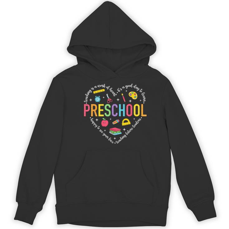 Preschool Teacher Pre-K Heart First Day Of Preschool Kids Women's Hoodie, novelty gifts, funny gifts Preschool Teacher Pre-K Heart First Day Of Preschool Kids Women's Hoodie, novelty gifts, funny gifts