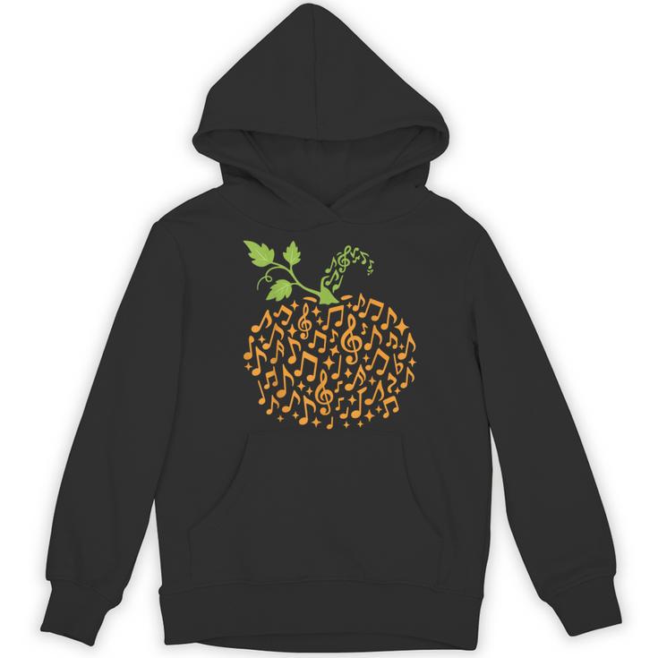 Pumpkin Music Notes Fall Teacher Autumn Halloween Women's Hoodie, novelty gifts, funny gifts
