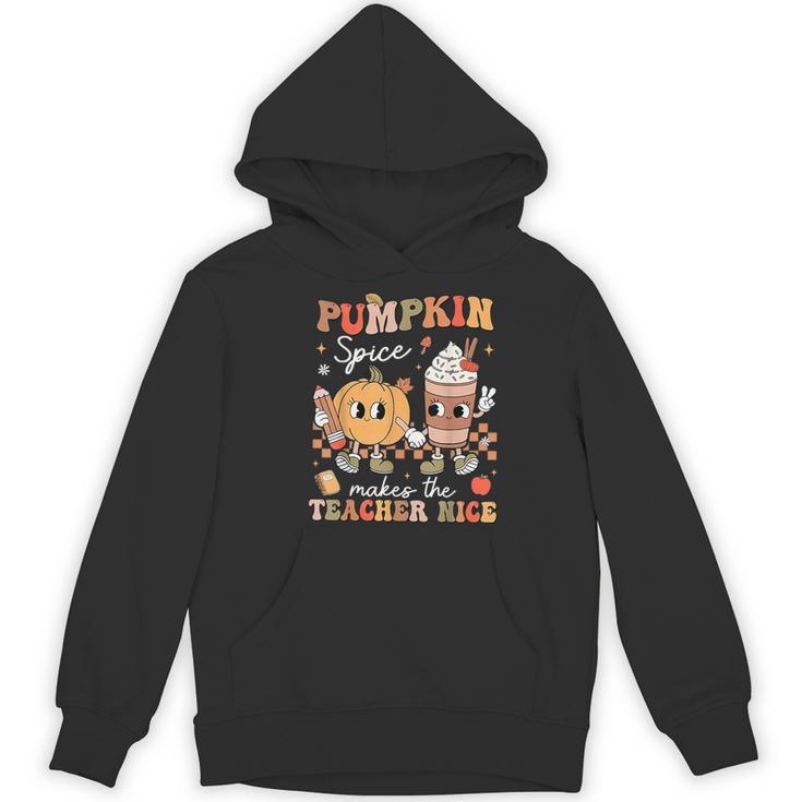 Pumpkin Spice Makes Teacher Nice Retro Fall Spooky Season Women's Hoodie, novelty gifts, funny gifts Pumpkin Spice Makes Teacher Nice Retro Fall Spooky Season Women's Hoodie, novelty gifts, funny gifts