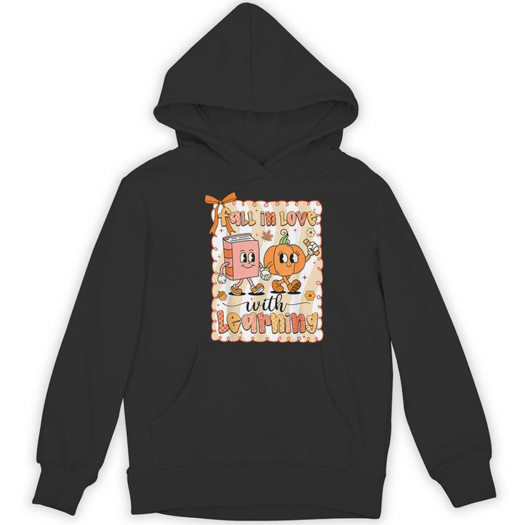 Pumpkin Teacher Preppy Fall In Love With Learning Autumn Women's Hoodie, novelty gifts, funny gifts Pumpkin Teacher Preppy Fall In Love With Learning Autumn Women's Hoodie, novelty gifts, funny gifts