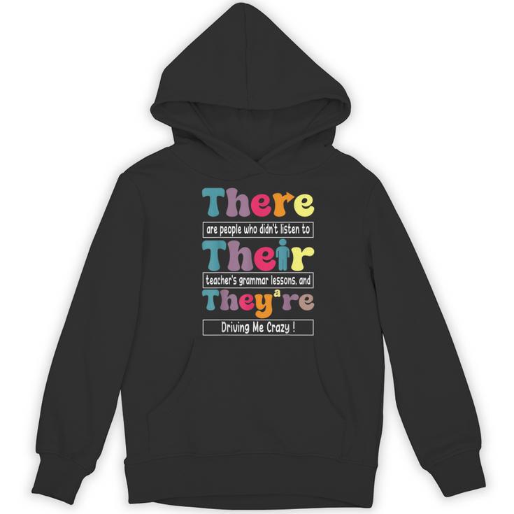 There Their They'Re English Teacher Grammar Memes Women's Hoodie, novelty gifts, funny gifts
