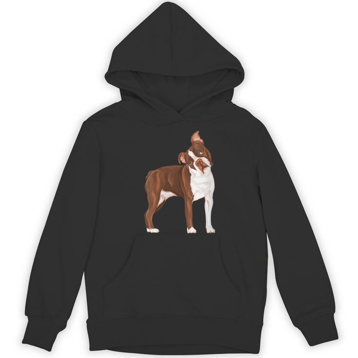 Red Boston Terrier Dog Women's Hoodie, novelty gifts, funny gifts