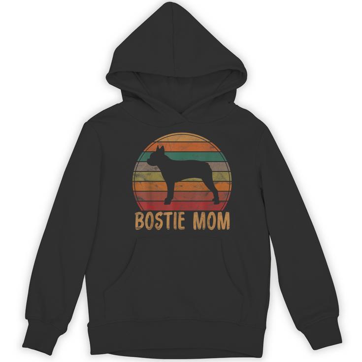 Retro Boston Terrier Mom Dog Mother Pet Bostie Mama Women's Hoodie, novelty gifts, funny gifts