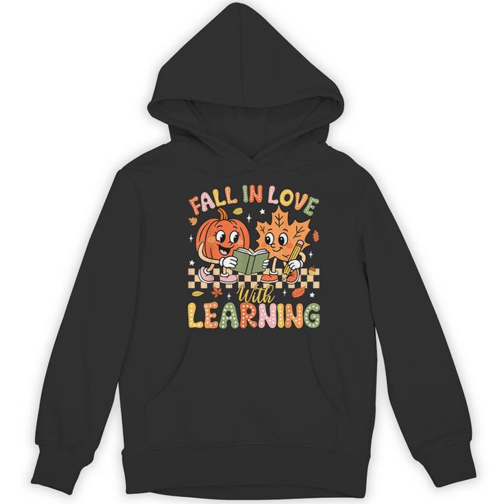 Retro Fall In Love With Learning Autumn Pumpkin Teacher Kids Women's Hoodie, novelty gifts, funny gifts Retro Fall In Love With Learning Autumn Pumpkin Teacher Kids Women's Hoodie, novelty gifts, funny gifts