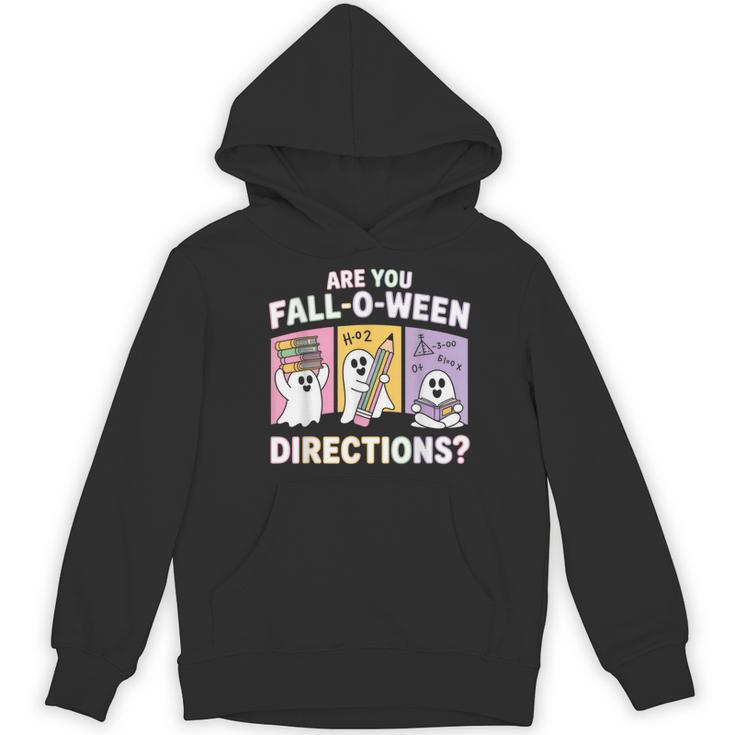 Retro Are You Fall O Ween Directions Teacher Halloween Ghost Women's Hoodie, novelty gifts, funny gifts