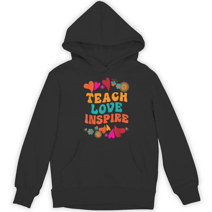 Retro Teach Love Inspire Back To School Teachers Women's Hoodie, novelty gifts, funny gifts
