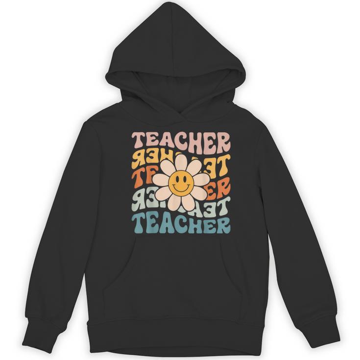 Retro Teacher Daisy Colorful Elementary School Teacher Women's Hoodie, novelty gifts, funny gifts