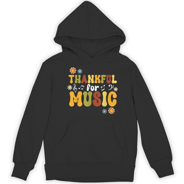 Retro Thankful For Music Floral Music Teacher Thanksgiving Men Women Women's Hoodie, novelty gifts, funny gifts