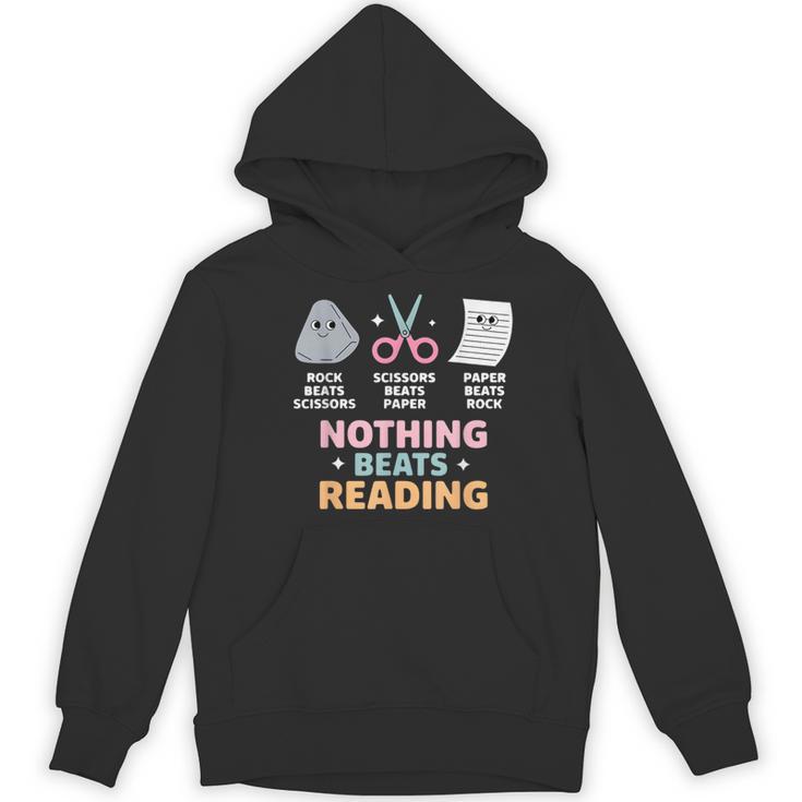 Rock Paper Scissors Teacher Librarian Nothing Beats Reading Women's Hoodie, novelty gifts, funny gifts