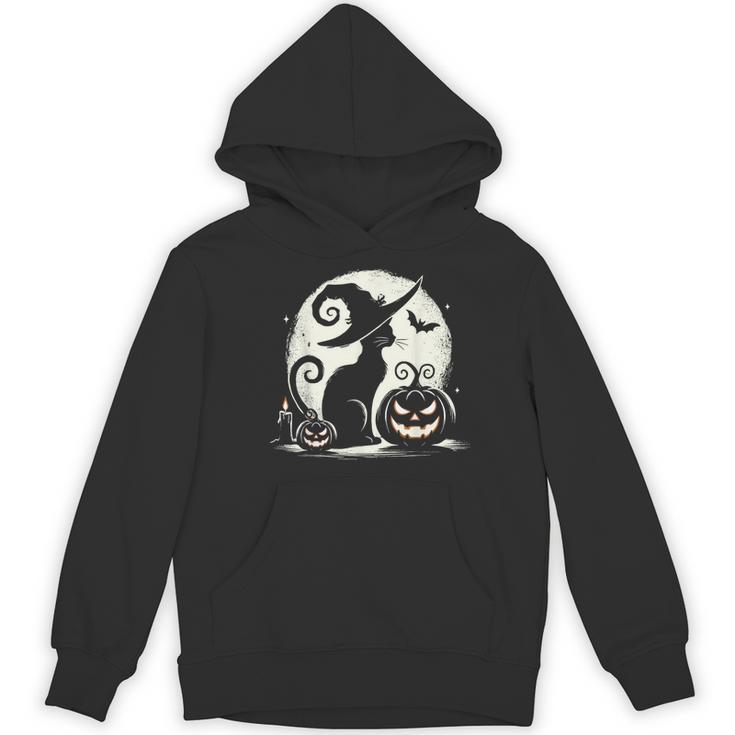 Scary Halloween Cat Costume Retro Cat Moon For Men Women Kids Women's Hoodie, novelty gifts, funny gifts