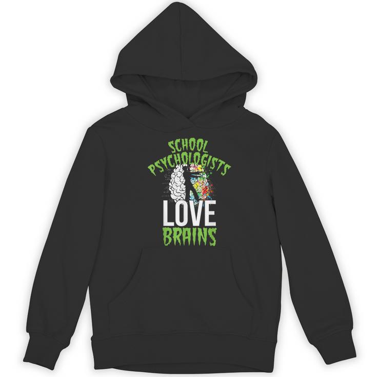 School Psychologists Love Brains Halloween Teacher Counselor Women's Hoodie, novelty gifts, funny gifts