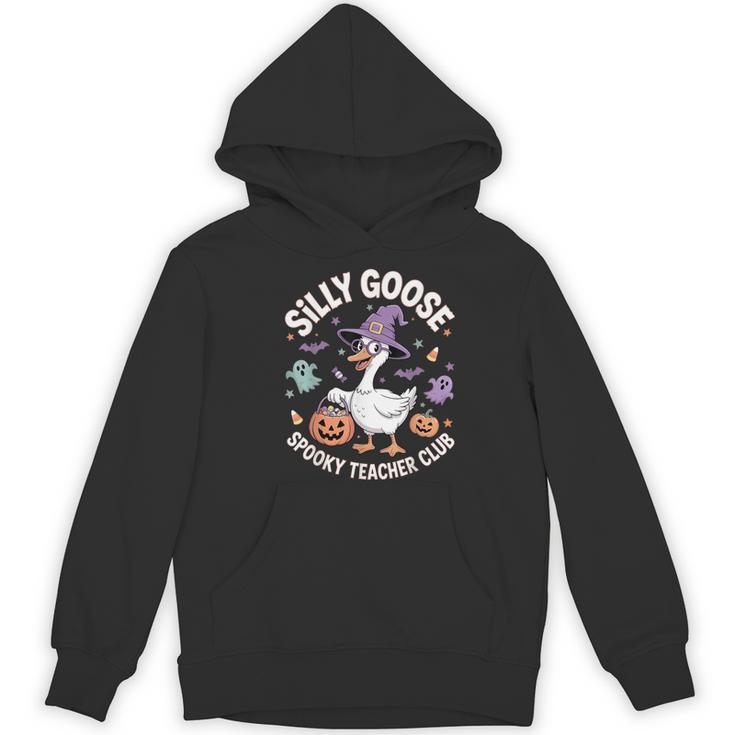 Silly Goose Spooky Teacher Club Halloween Witch Ghost Women's Hoodie, novelty gifts, funny gifts