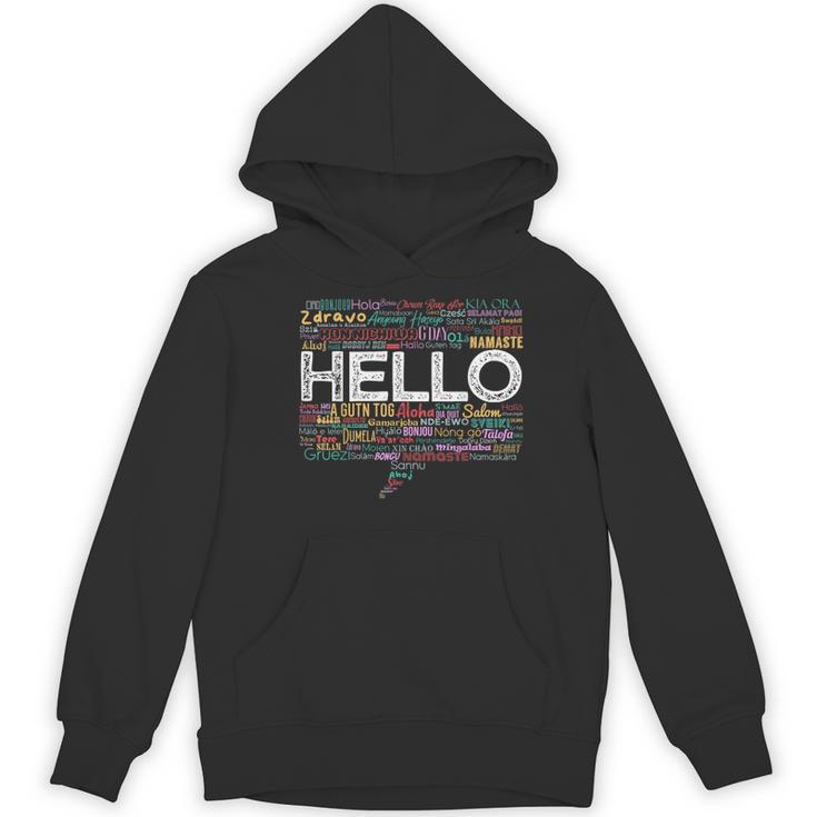 Start With Hello Different World Language Learning Teacher Women's Hoodie, novelty gifts, funny gifts Start With Hello Different World Language Learning Teacher Women's Hoodie, novelty gifts, funny gifts