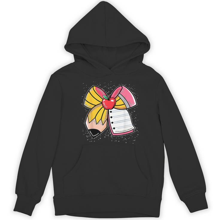Student Teacher Coquette Bow Pencil Back To School First Day Women's Hoodie, novelty gifts, funny gifts