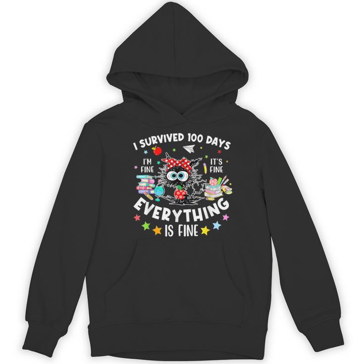 I Survived 100 Days Of School Teacher Kids Cat Lover Women's Hoodie, novelty gifts, funny gifts I Survived 100 Days Of School Teacher Kids Cat Lover Women's Hoodie, novelty gifts, funny gifts