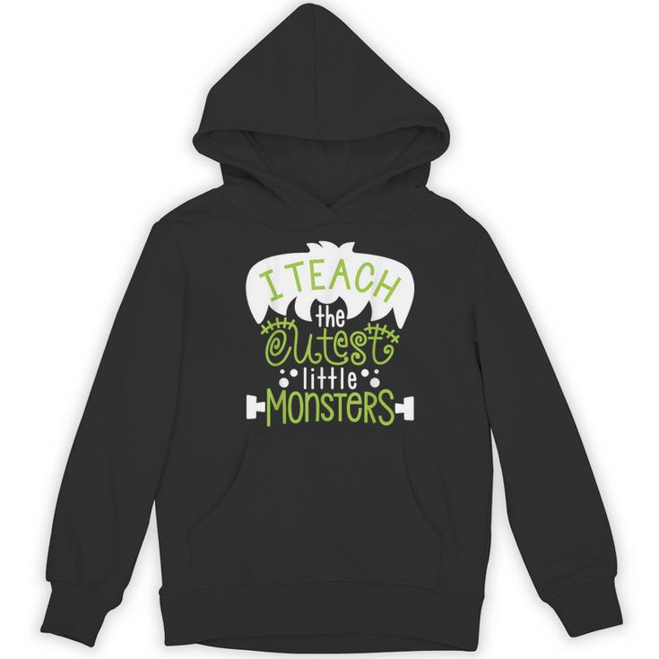I Teach The Cutest Little Monsters Halloween Teacher Spooky Women's Hoodie, novelty gifts, funny gifts