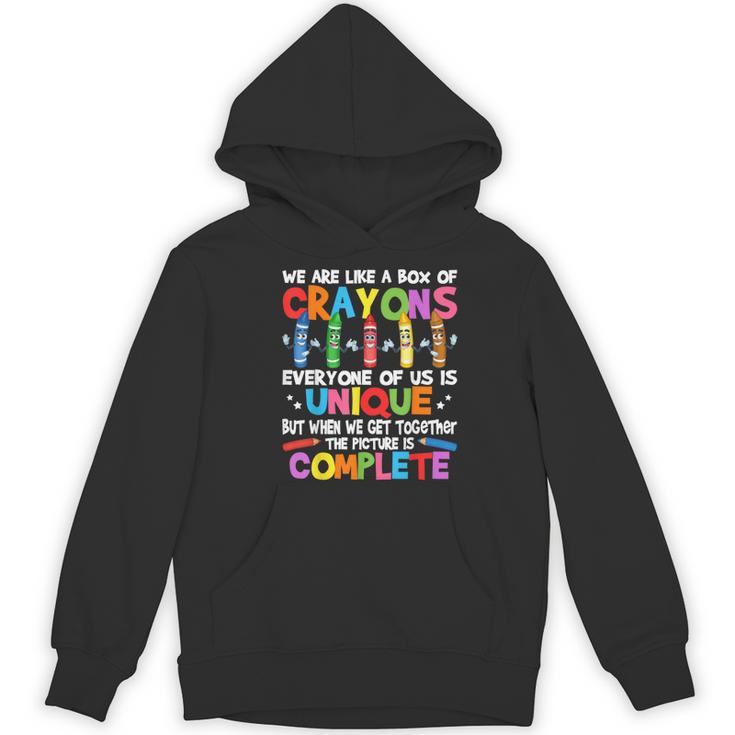 Teacher We Are Like a Box Of Crayons For Men Women Kids Women's Hoodie, novelty gifts, funny gifts