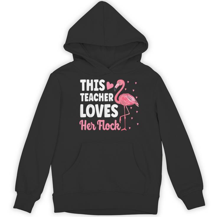 This Teacher Loves Her Flock Teaching Flamingo Girl Women's Hoodie, novelty gifts, funny gifts
