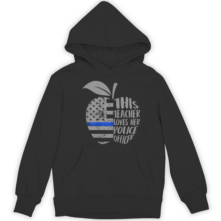 This Teacher Loves Her Police Officer Wife Saying Women's Hoodie, novelty gifts, funny gifts