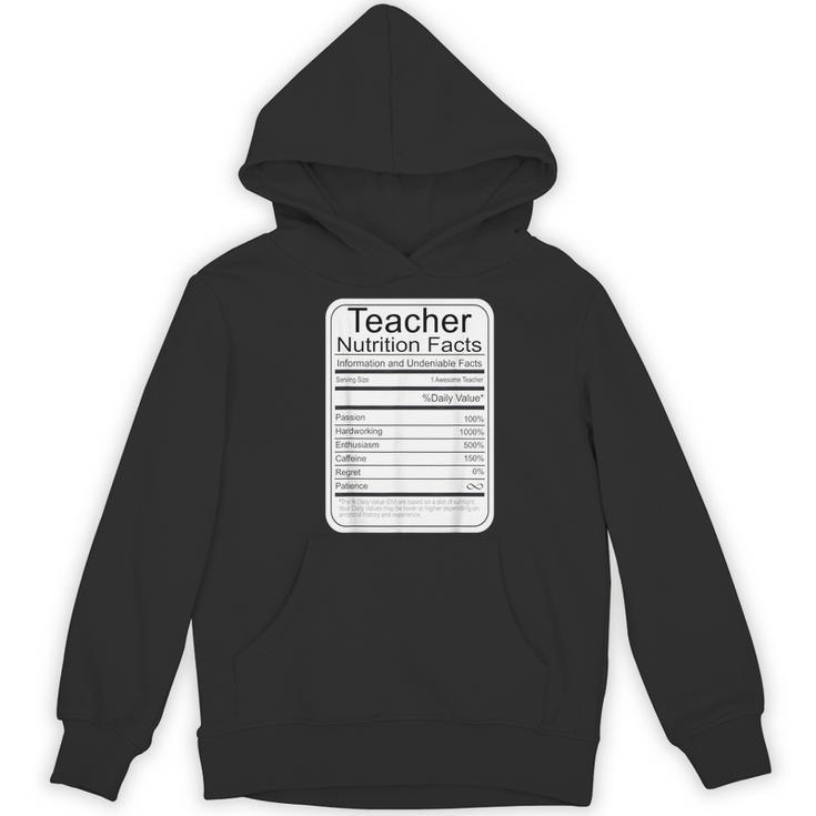 Teacher Nutrition Facts Teachers Nutritional Fact Women's Hoodie, novelty gifts, funny gifts
