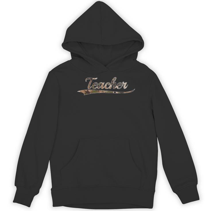 Teacher Teaching Camouflage Vintage Inspired Distressed Camo For Men Women Women's Hoodie, novelty gifts, funny gifts