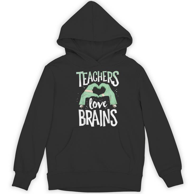 Teachers Love Brains Halloween Costume Trick Treat Zombie Women's Hoodie, novelty gifts, funny gifts