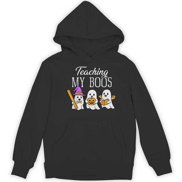 Teaching My Boos Ghost Teacher Halloween Spooky Educator Women's Hoodie, novelty gifts, funny gifts