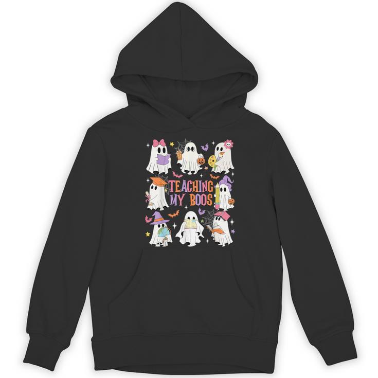 Teaching My Boos Teacher Cute Ghost Groovy Teacher Halloween Women's Hoodie, novelty gifts, funny gifts Teaching My Boos Teacher Cute Ghost Groovy Teacher Halloween Women's Hoodie, novelty gifts, funny gifts