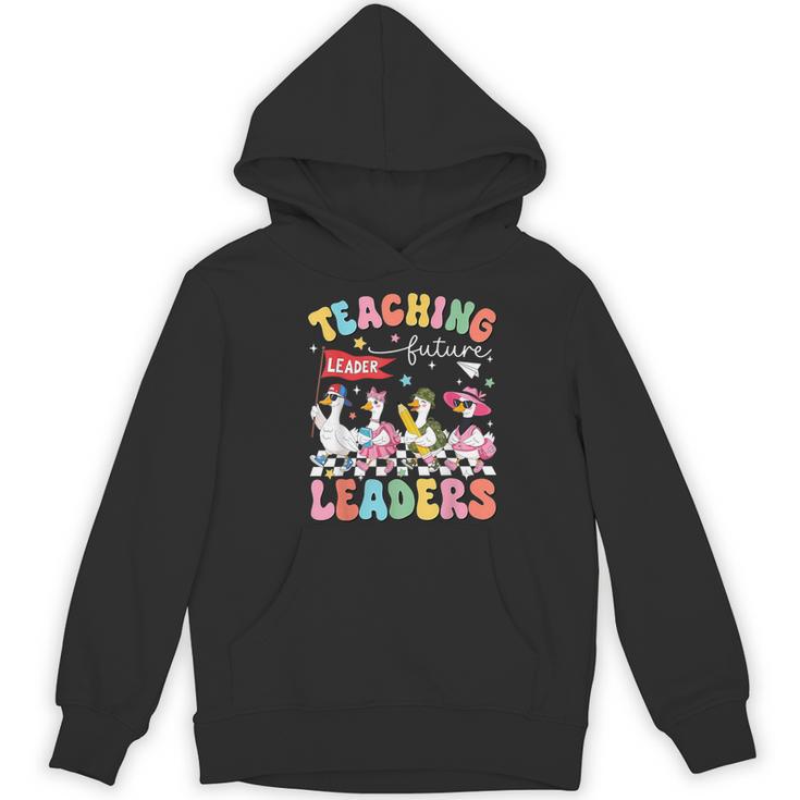 Teaching Future Leaders Groovy Teacher Back To School Women's Hoodie, novelty gifts, funny gifts