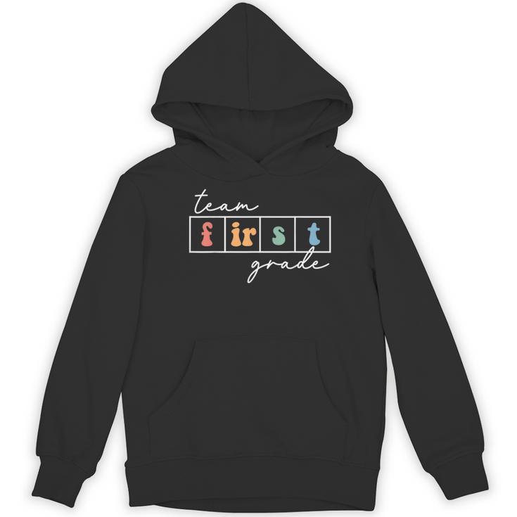 Team First Grade Back To School 1st Grade Teacher Kids Cute Women's Hoodie, novelty gifts, funny gifts