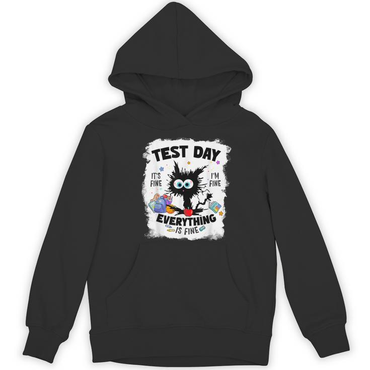Test Day Stressed Cat Teacher Student Kids Testing Day Women's Hoodie, novelty gifts, funny gifts