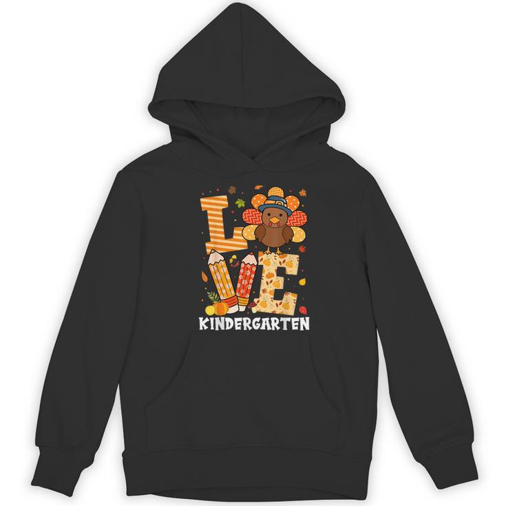 Thanksgiving Love Kindergarten Teacher Turkey Autumn Fall Women's Hoodie, novelty gifts, funny gifts
