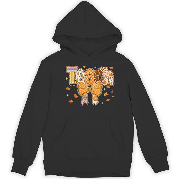 Thanksgiving Teacher Pencil Bow One Thankful Teacher Fall Women's Hoodie, novelty gifts, funny gifts Thanksgiving Teacher Pencil Bow One Thankful Teacher Fall Women's Hoodie, novelty gifts, funny gifts