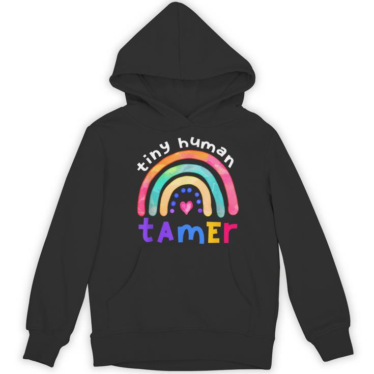 Tiny Human Tamer Watercolor Rainbow Daycare Teacher Women's Hoodie, novelty gifts, funny gifts Tiny Human Tamer Watercolor Rainbow Daycare Teacher Women's Hoodie, novelty gifts, funny gifts