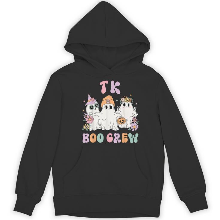 TK Boo Crew Retro Groovy Halloween Floral Ghost TK Teacher Women's Hoodie, novelty gifts, funny gifts TK Boo Crew Retro Groovy Halloween Floral Ghost TK Teacher Women's Hoodie, novelty gifts, funny gifts