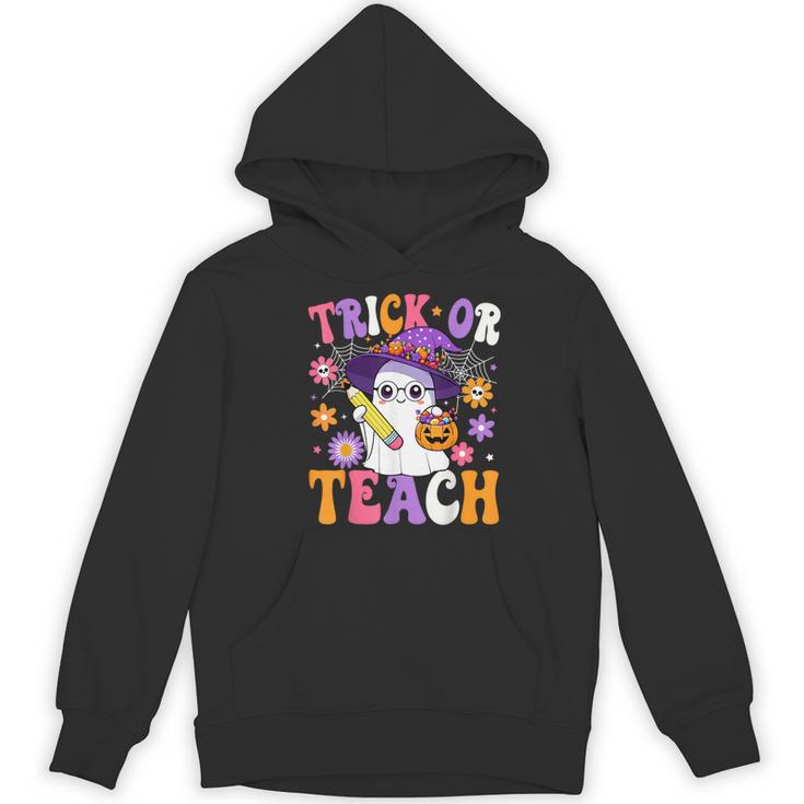 Trick Or Teach Teacher Ghost Teaching Fun Halloween Teacher Women's Hoodie, novelty gifts, funny gifts