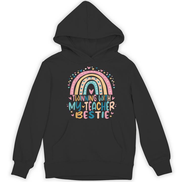 Twinning With My Teacher Bestie Rainbow Matching Teachers Women's Hoodie, novelty gifts, funny gifts Twinning With My Teacher Bestie Rainbow Matching Teachers Women's Hoodie, novelty gifts, funny gifts