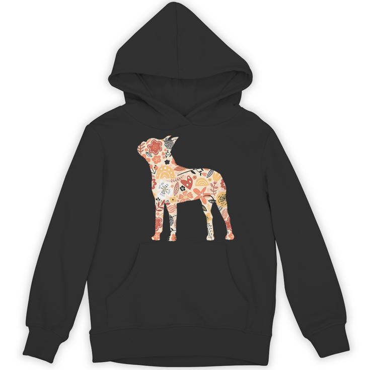 Vintage Floral Boston Terrier For Dog Lover Women's Hoodie, novelty gifts, funny gifts