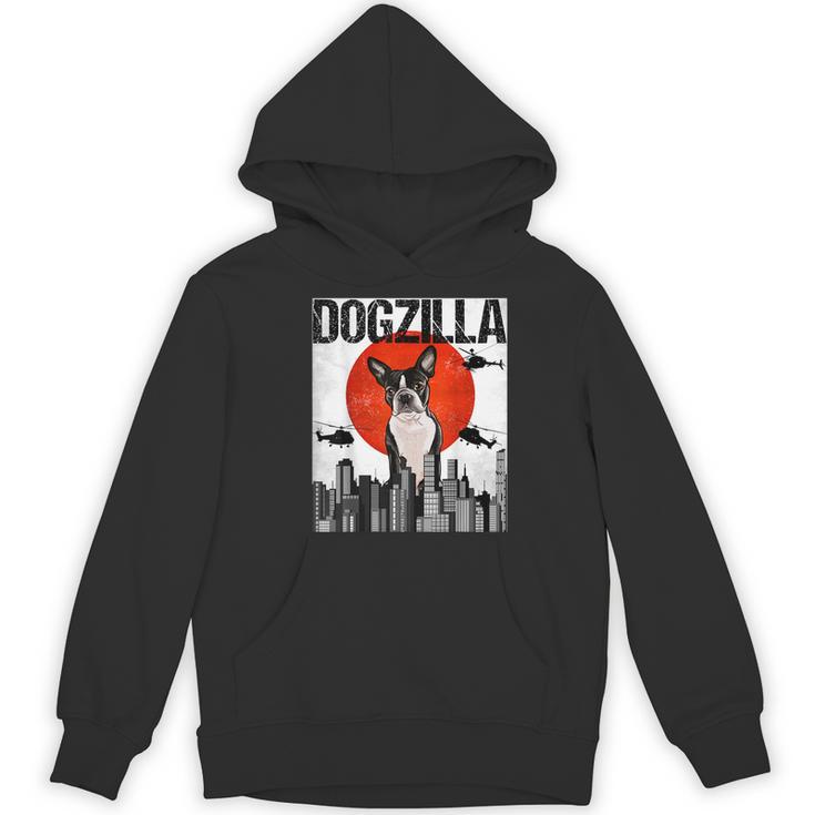 Vintage Japanese Dogzilla Boston Terrier Women's Hoodie, novelty gifts, funny gifts